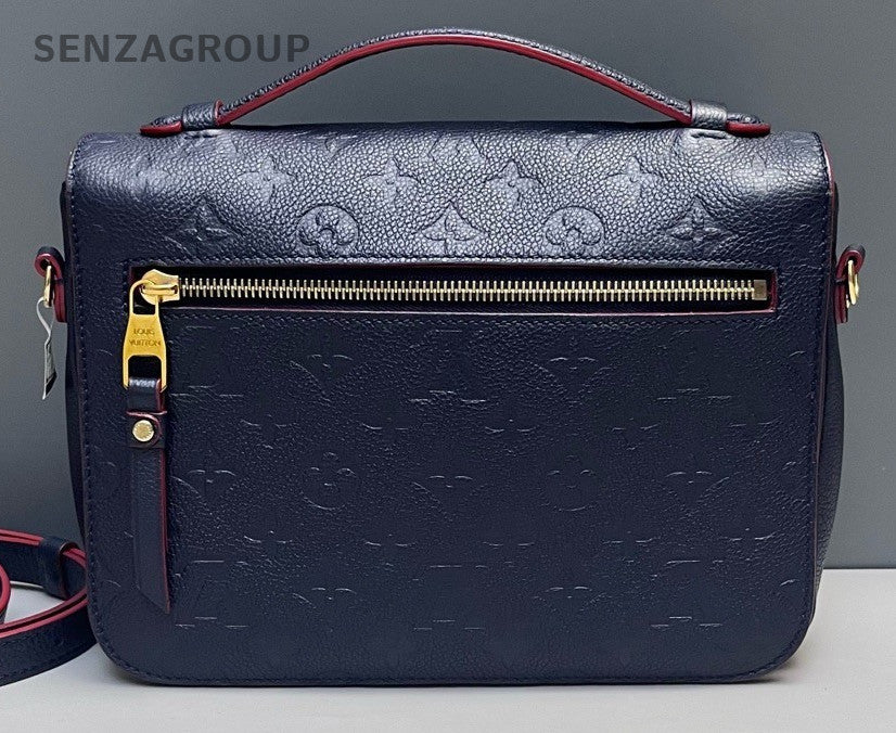 Louis Vuitton Monogram 2Way Shoulder Bag Crossbody Blue Gold Women Classic