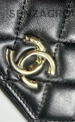 Chanel Trendy CC WOC Black Gold Lambskin Shoulder Bag Women Classic