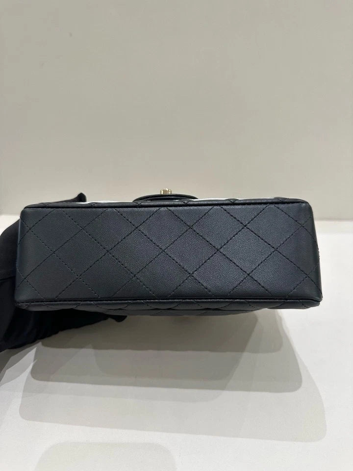CHANEL Black Gold Classic Flap Mini Crossbody Bag For Women