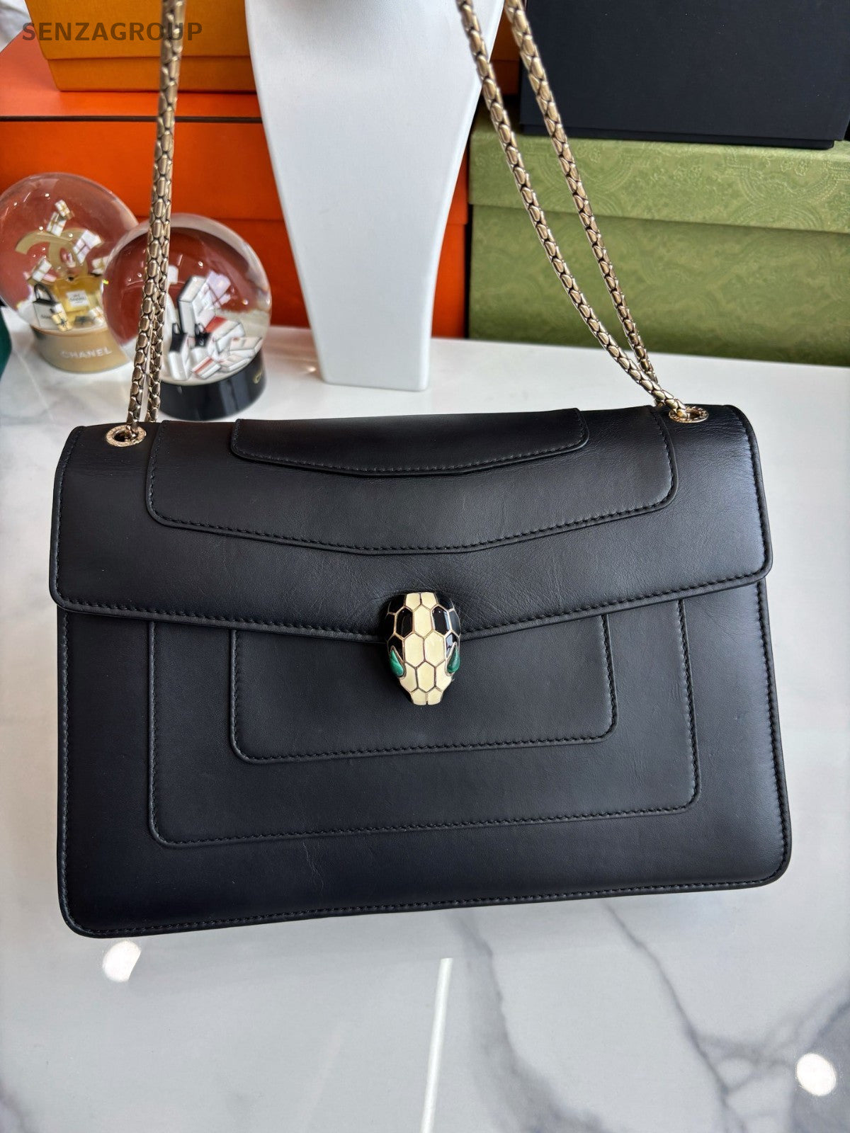 Bvlgari Serpenti Forever Square Black Shoulder bag Crossbody