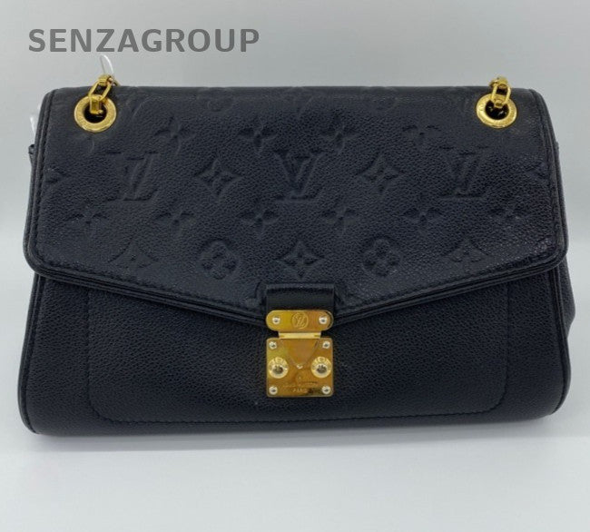 Louis Vuitton Germain Chain Monogram Shoulder Bag Black Gold Women Classic