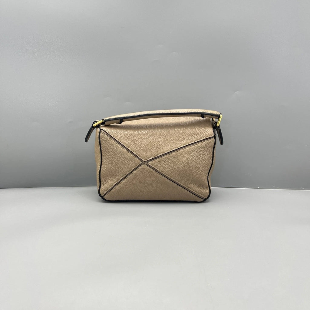 Loewe Mini Geometric Leather Crossbody Bag For Women Beige