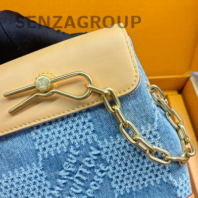 Louis Vuitton Damier Denim 3D Steamer Nano Crossbody Shoulder Bag Women