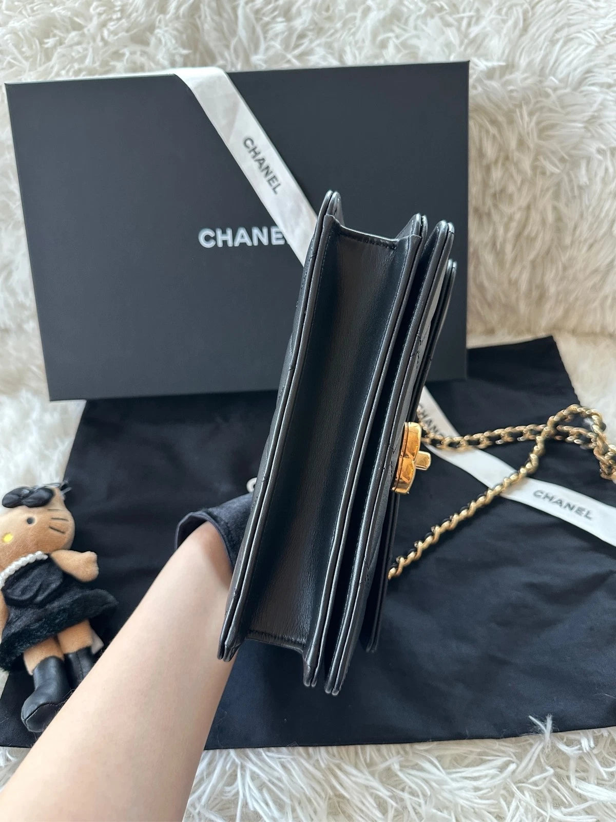 Chanel CF Mini Handle Leather Chain Bag For Women