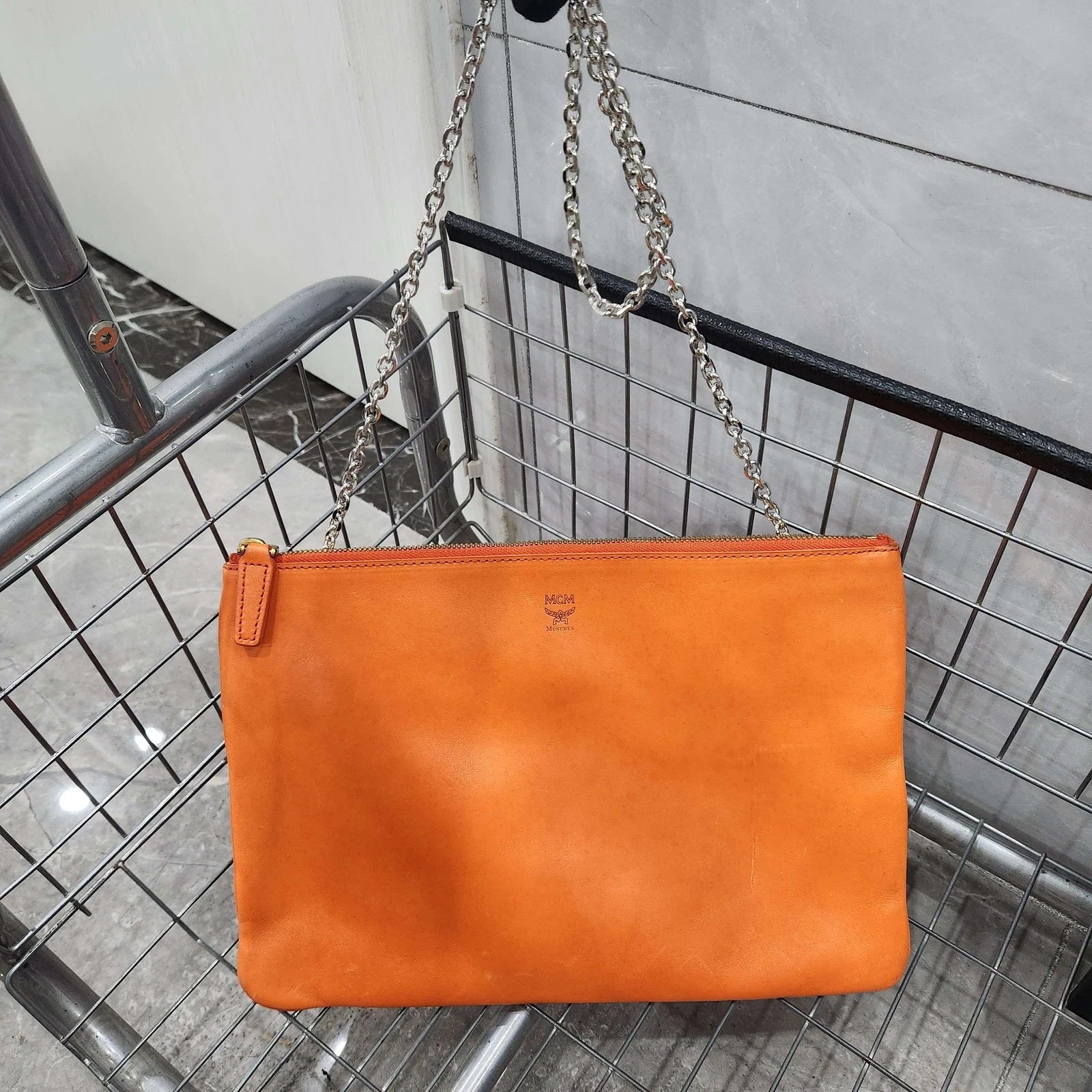 MCM Orange Clutch Shoulder Crossbody For Women