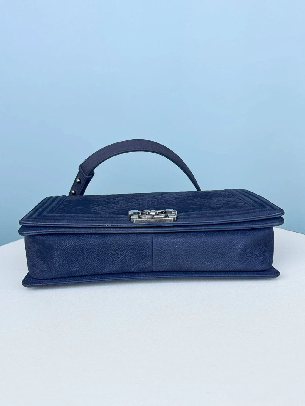 Chanel Leboy Calfskin GM Shoulder Bag Crossbody Bag Blue Women
