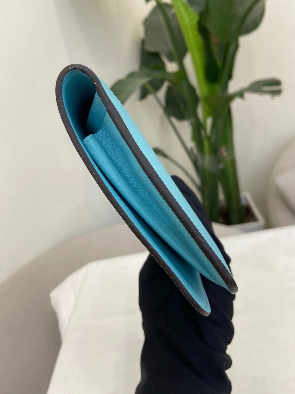 Hermes Dogon Duo Blue Leather Wallet Clutch For Women