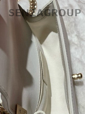 Chanel Le Boy White Gold Chain Quilted Shoulder Bag Women Classic Fashion