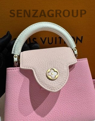Louis Vuitton Capucines Mini Pink Gold Chain Shoulder Bag Women's Fashion