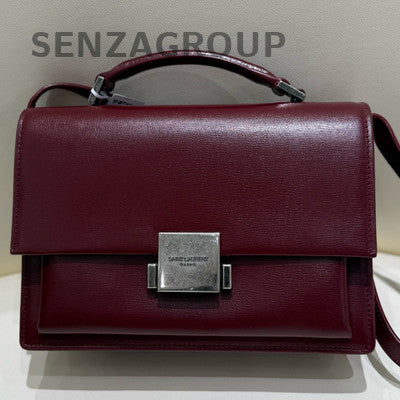 YSL Saint Laurent Bellechasse Red Silver Vintage Shoulder Bag Women Classic