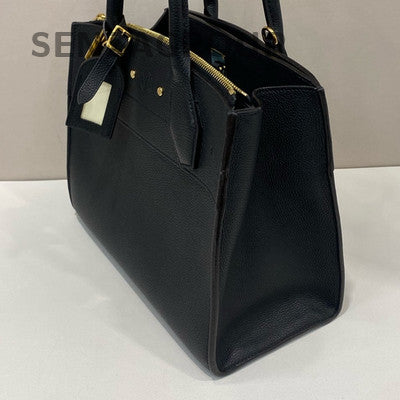 Louis Vuitton City Steamer Black Gold Leather Handbag Classic Women's
