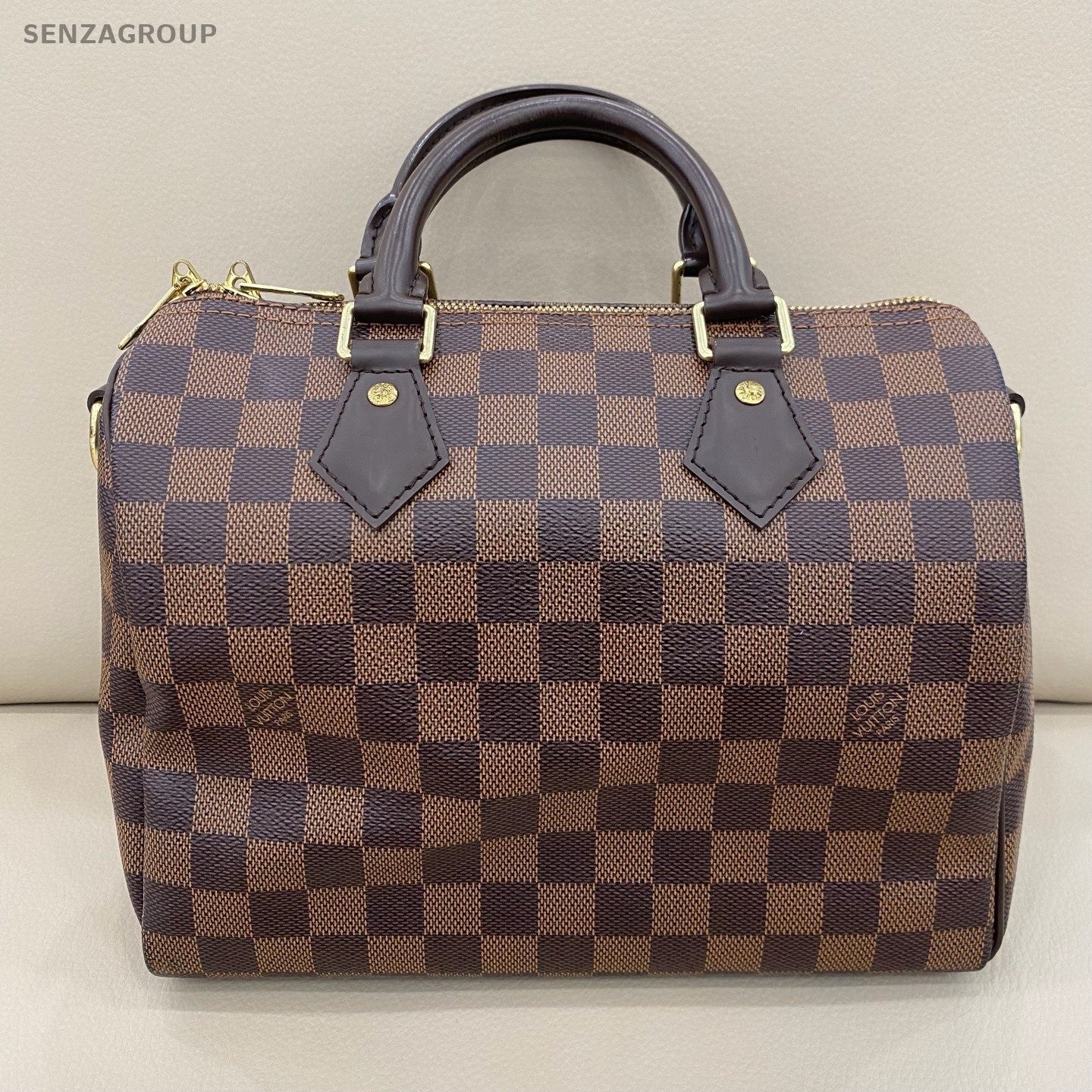 Louis Vuitton Speedy25 Damier Top Handle Bag Crossbody Brown Women Classic