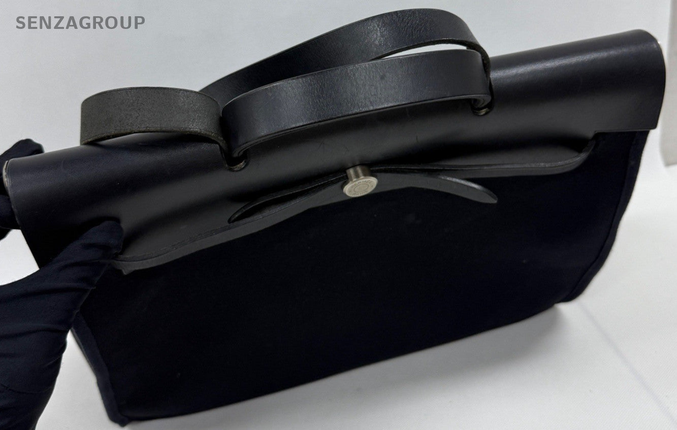 Hermes herbag 39 vtg Canvas Top Handle Shoulder Bag Black Unisex Adults