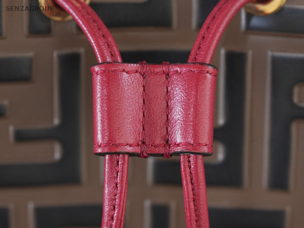 FENDI Classic Logo Bucket Drawstring Shoulder bag Brown