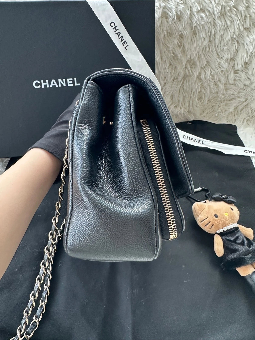 CHANEL Medium Calfskin Top Handle Messenger Bag For Women