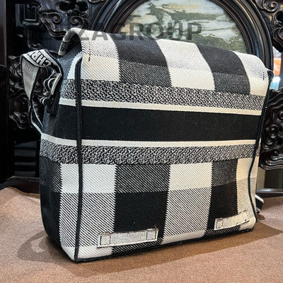 Dior CAMP Medium Black White Stripe Shoulder Crossbody Bag Unisex