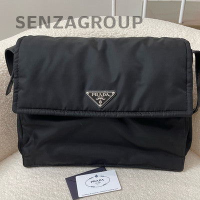 Prada Messenger Crossbody Bag Black Unisex Classic