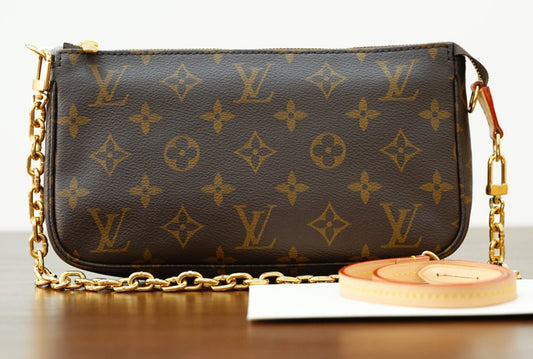 Louis Vuitton Monogram Pochette Accessories Chain Shoulder bag Almost Brand NEW
