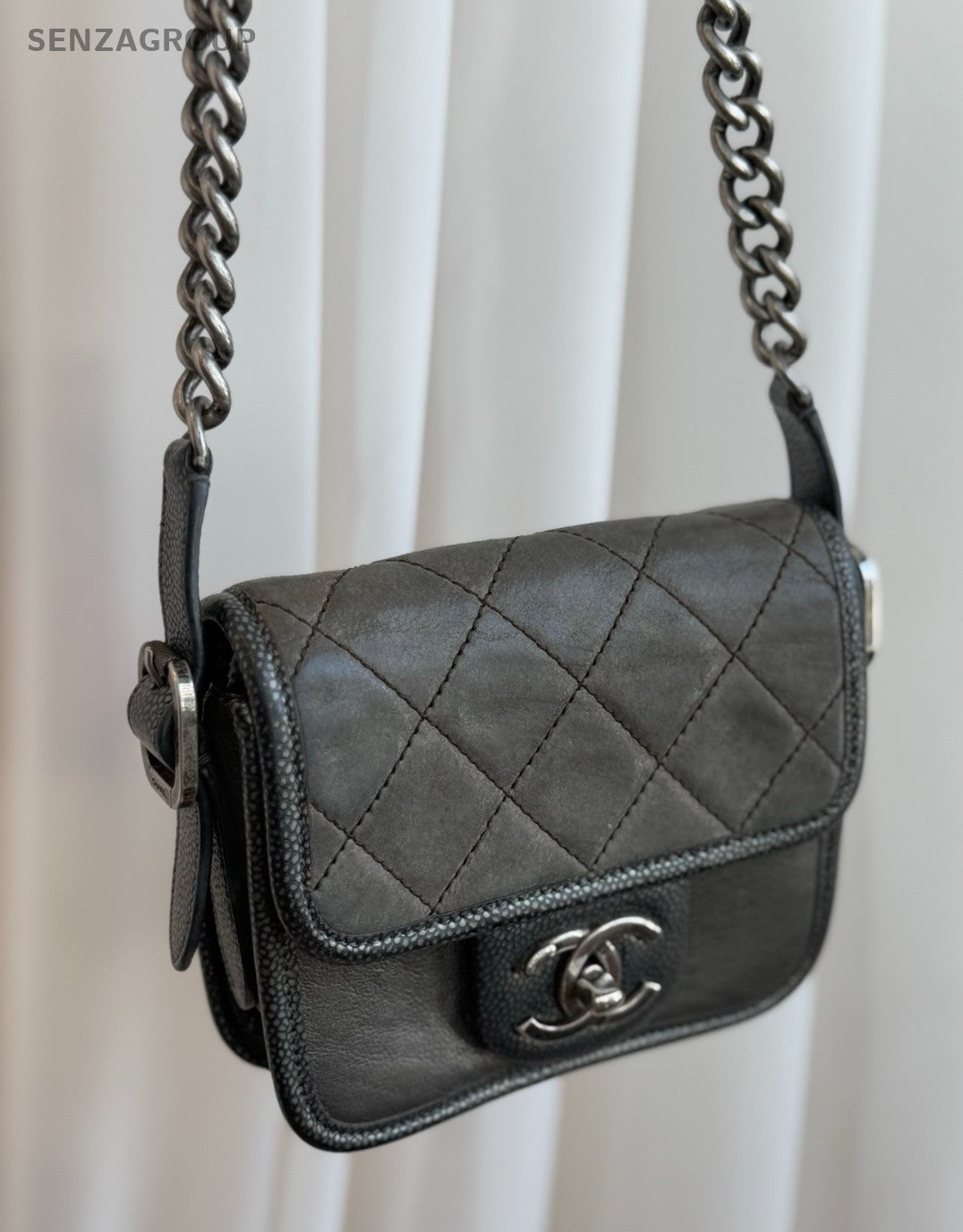 CHANEL CC Chain Diamond Pattern Shoulder bag Crossbody Women Gray