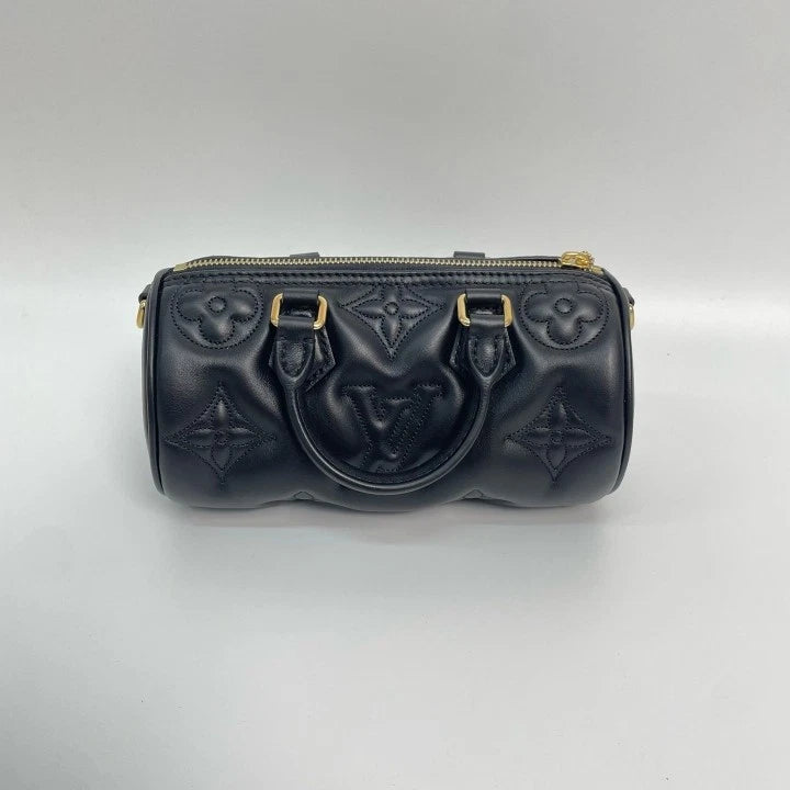 Louis Vuitton Papillon BB Black Embossed Barrel Bag Women