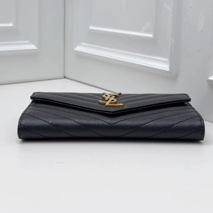 Saint Laurent Woc Chain Shoulder Crossbody Bag Black Gold Hardware Women
