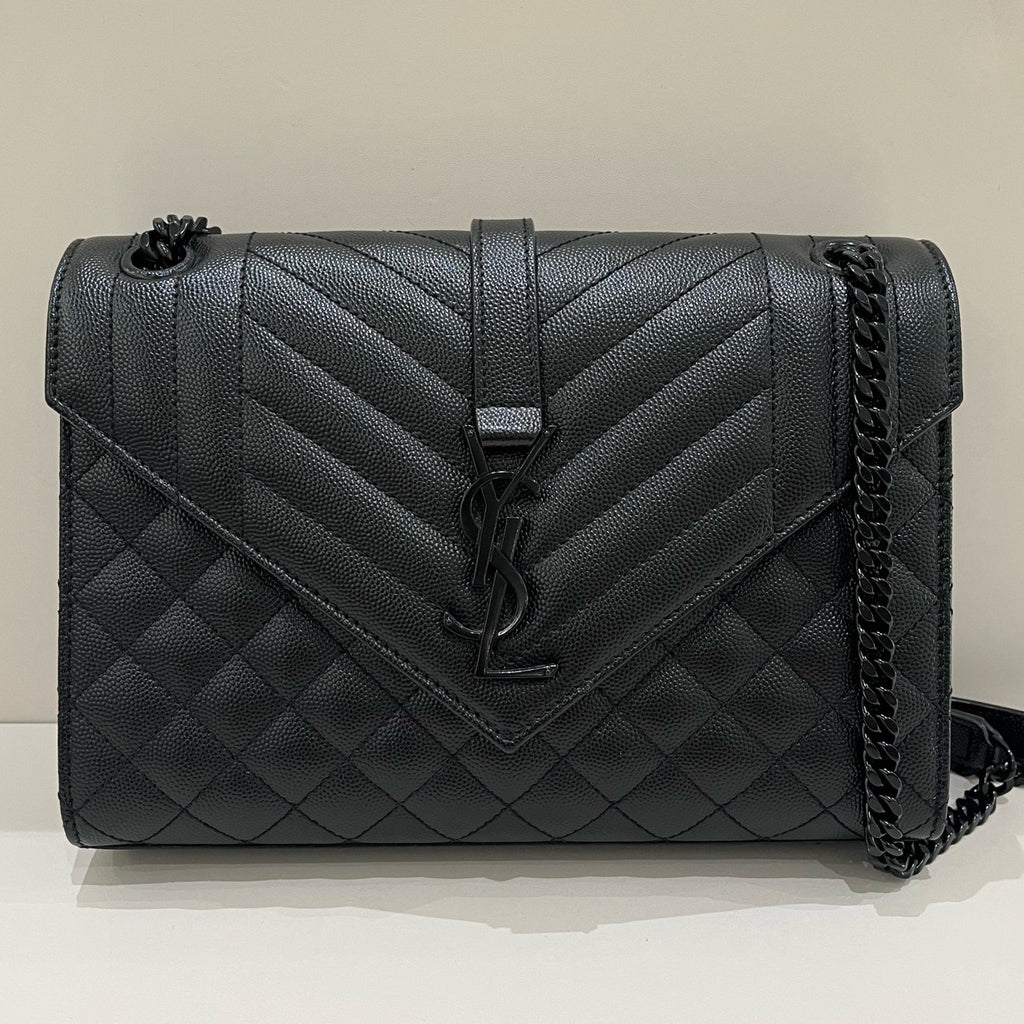 Saint Laurent Black Envelope Chain Shoulder Bag Classic Women's