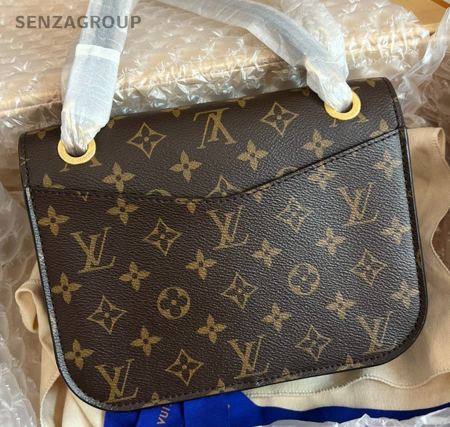 Louis Vuitton Passy Monogram Chain Shoulder Bag Brown Gold Women Classic
