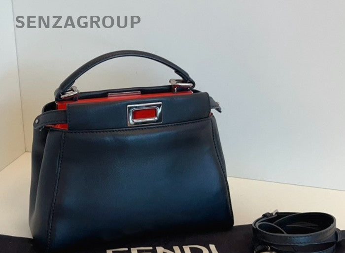Fendi peekaboo mini Top Handle Shoulder Crossbody Bag Women Black