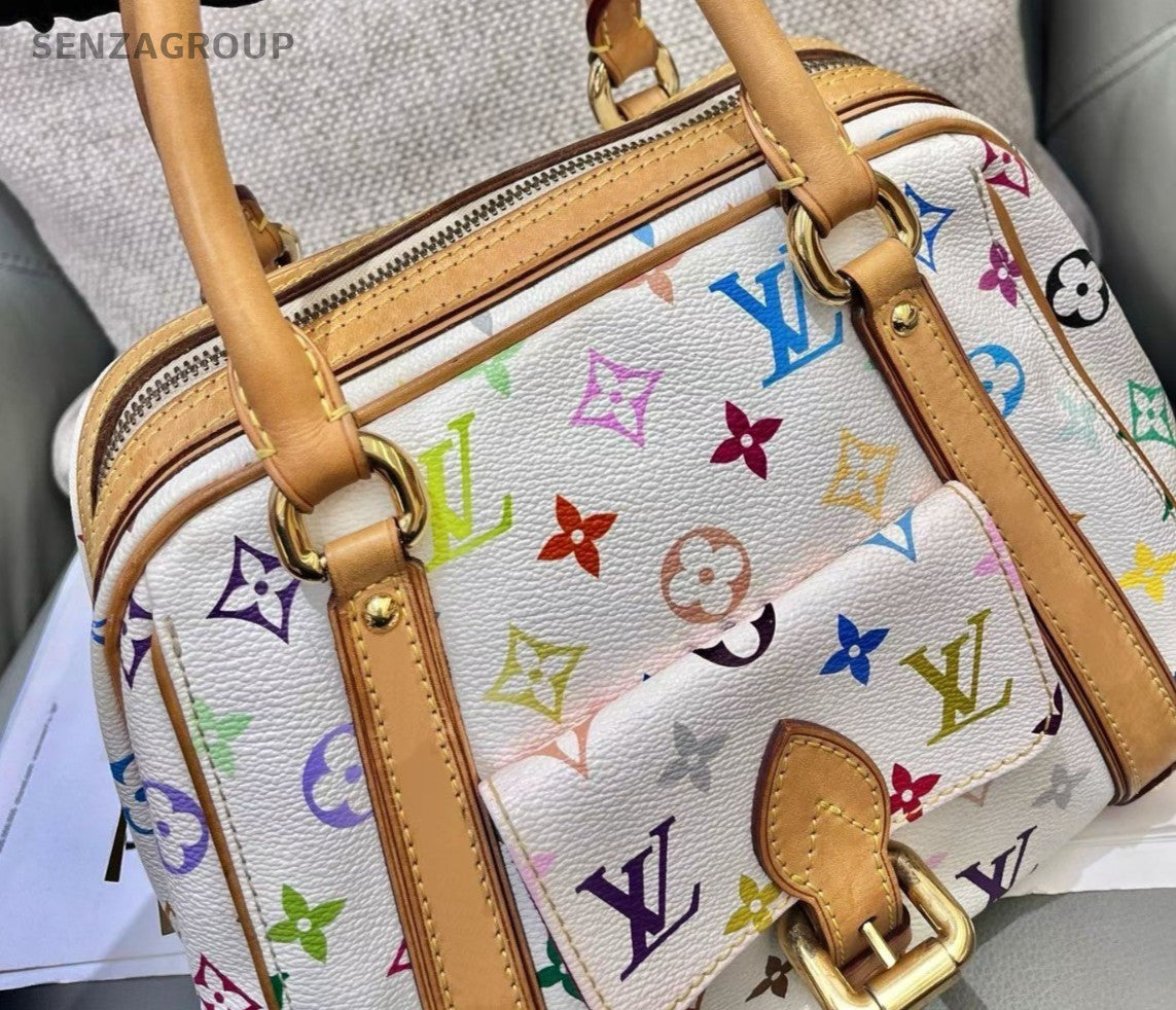 Louis Vuitton Monogram White Multicolor Top Handle Bag Women Classic Fashion