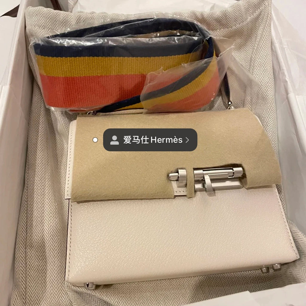 Hermès Verrou Mini Gun Bag Crossbody Bag Nata Cream White