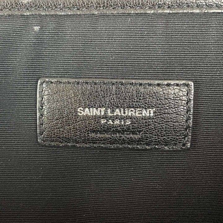 Saint Laurent Black Calfskin Canvas Backpack For Women