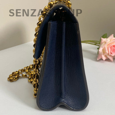 Louis Vuitton Victoire Monogram Blue Chain Crossbody Bag Women Classic
