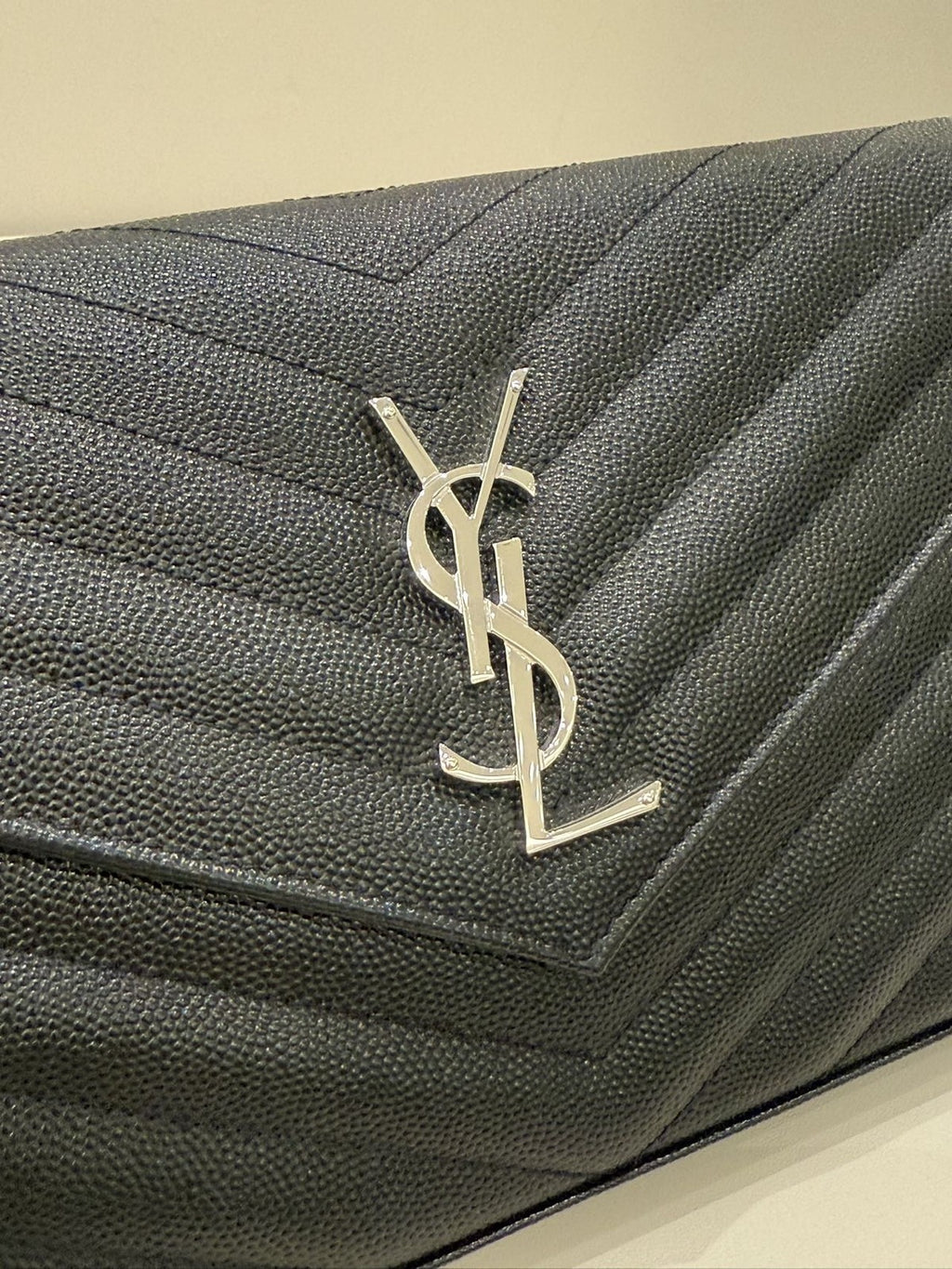Saint Laurent Envelope Chain Shoulder Bag Black Silver - Classic Women's Fashion