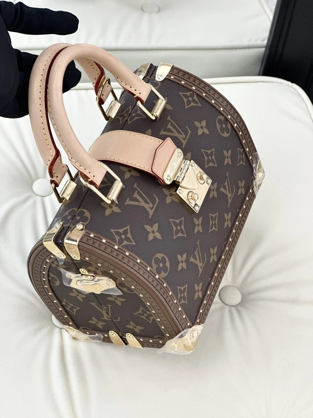 Louis Vuitton Speedy Trunk 20 Monogram Top Handle Crossbody Bag Brown Women S