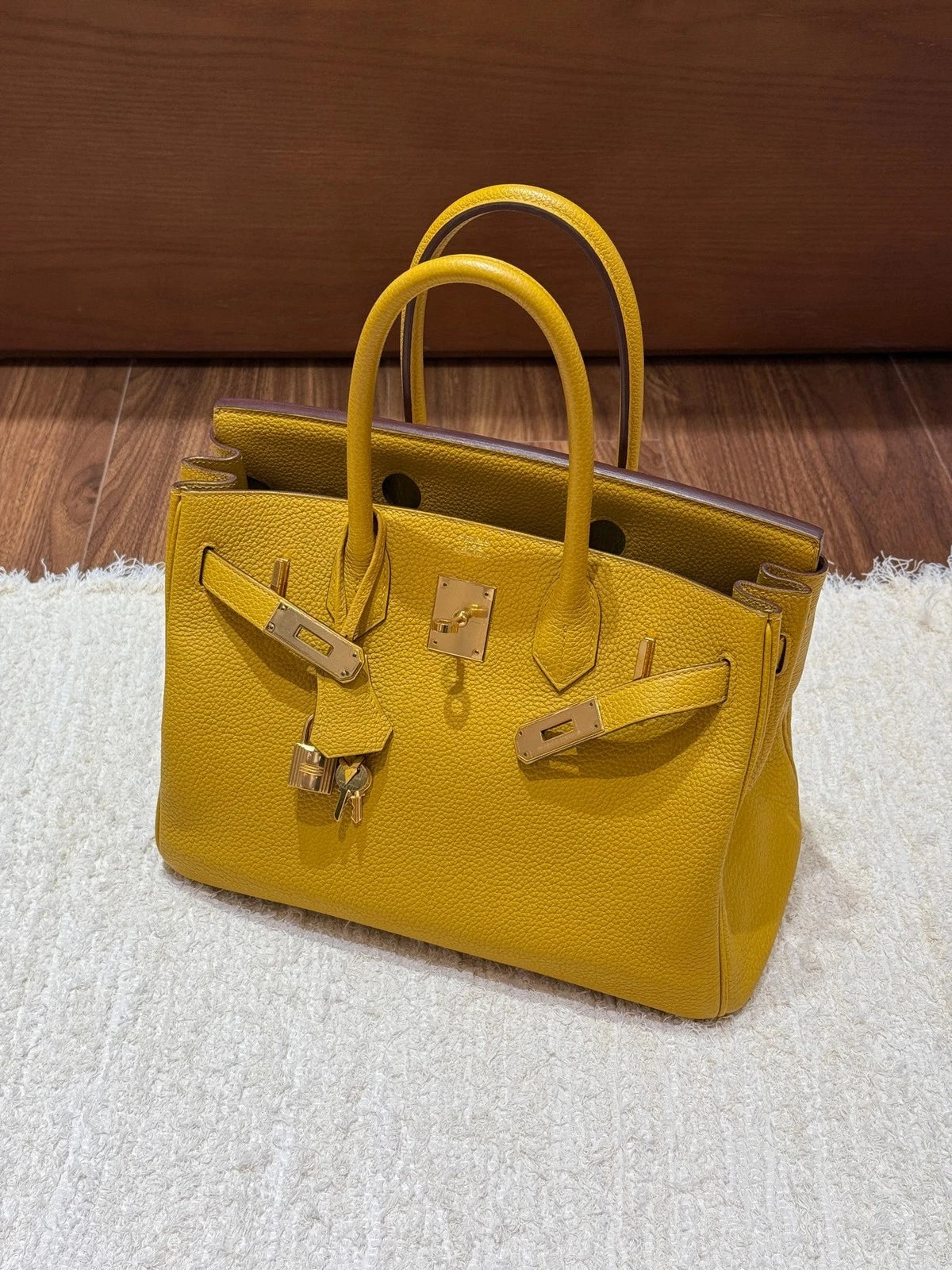 Hermes Birkin30 Yellow Gold Hardware Handbag For Women