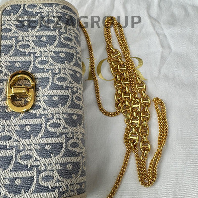 Dior Miss Caro Small Blue Gold Print Chain Shoulder Bag Classic
