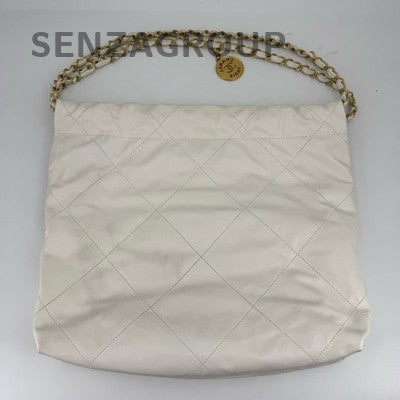 Chanel 22 Bag Small White Quilted Calfskin Chain Shoulder Bag