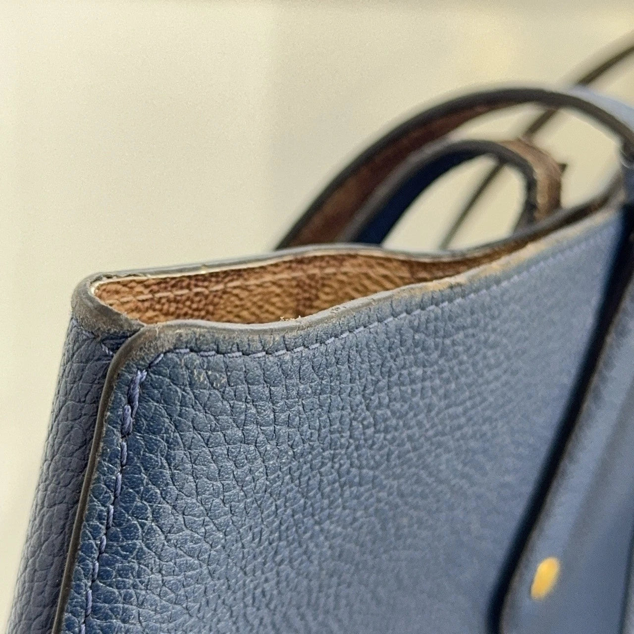 Coach Central Blue Leather Tote Shoulder Handbag For Women