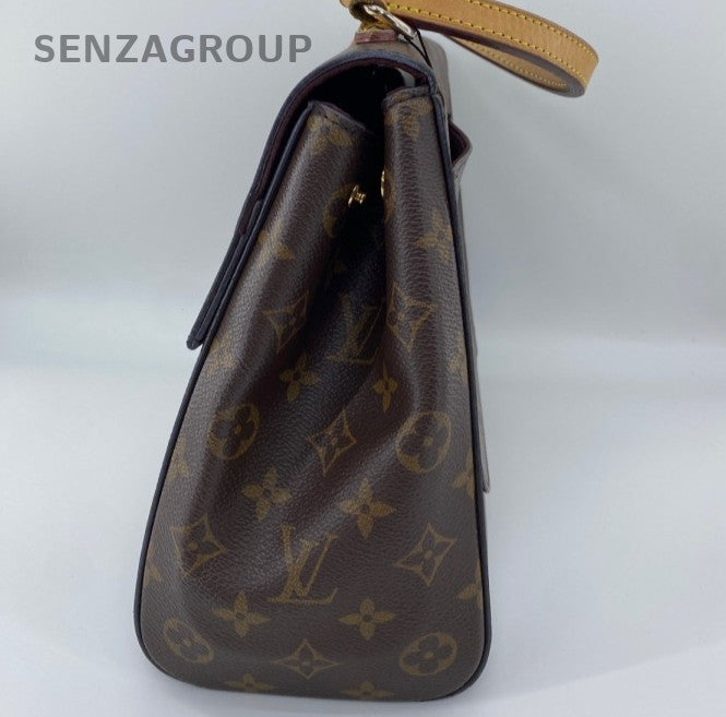 Louis Vuitton Cluny MM Monogram Top Handle Bag Crossbody Brown Gold Women