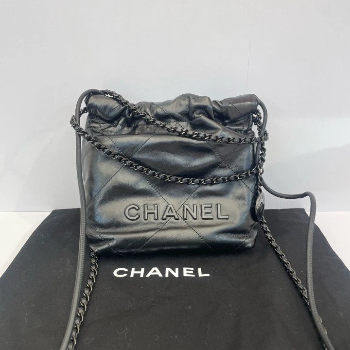 CHANEL 22Bag Mini Calfskin Tote Handbag For Women