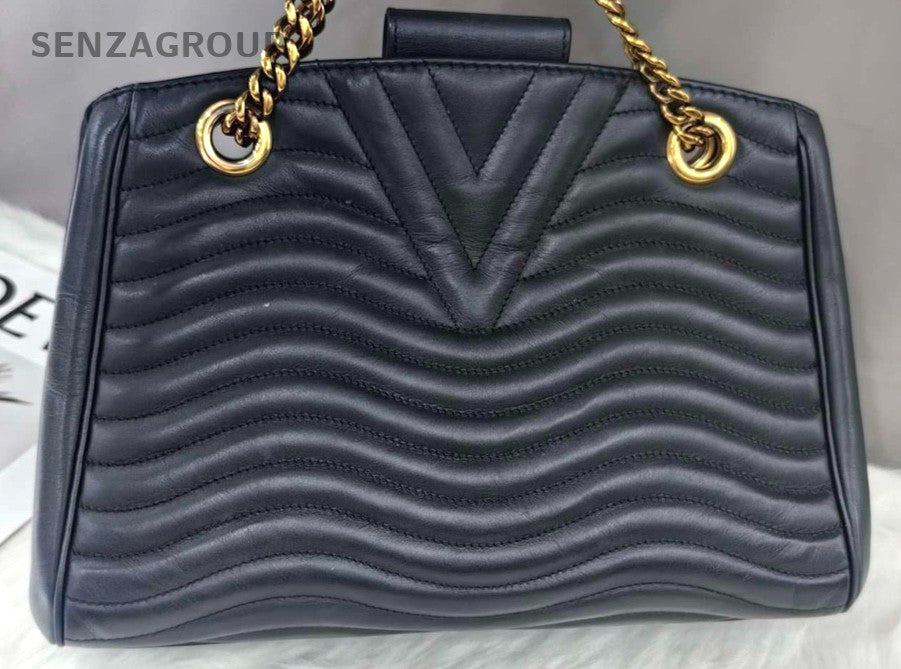 Louis Vuitton New Wave tote Calfskin Chain Black Gold Women Shoulder bag