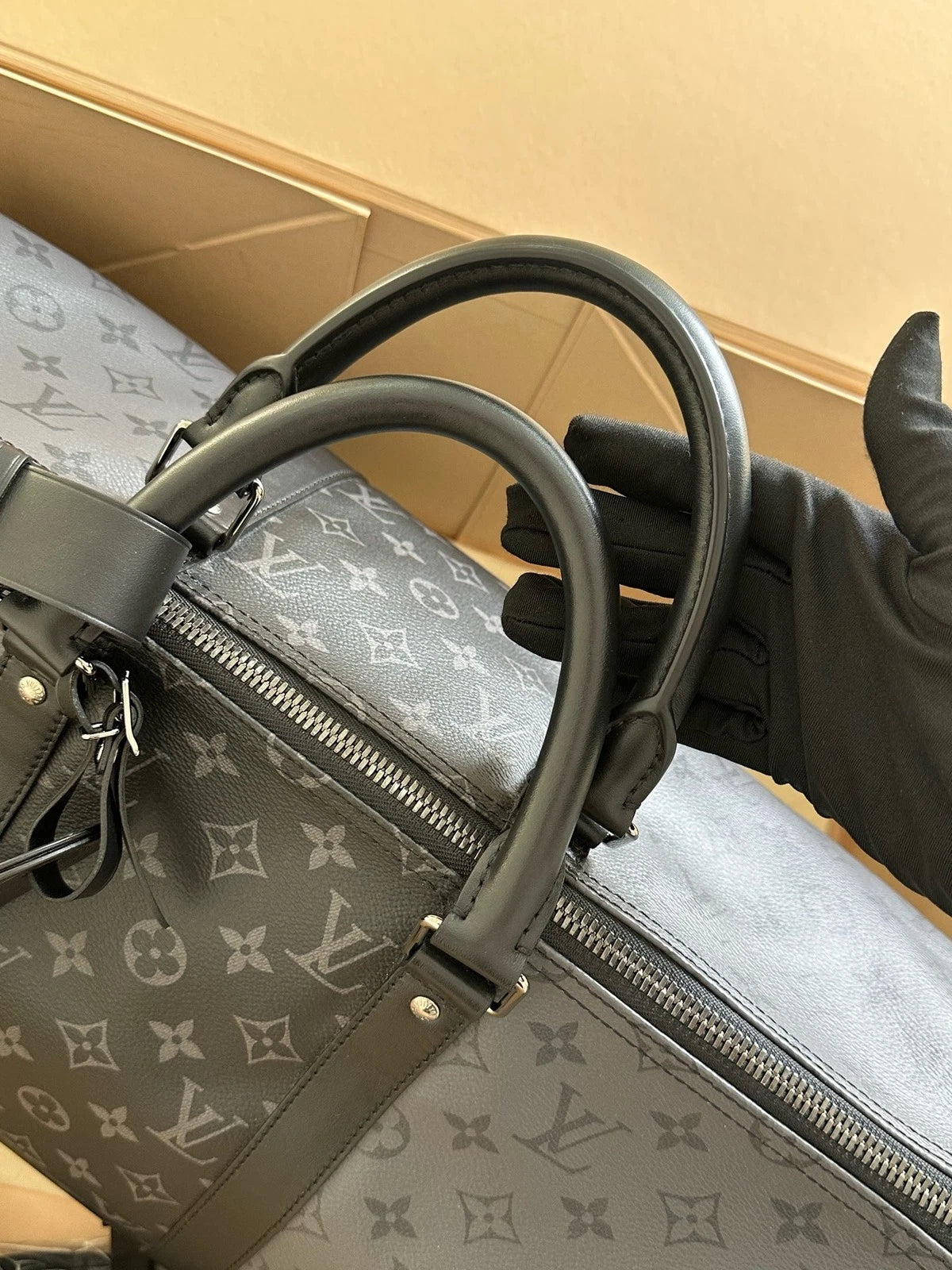 Louis Vuitton Keepall50 Reverse Black Travel Bag For Women