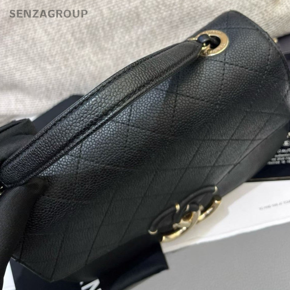 Chanel Cuba Chain Shoulder Bag Diamond Black Gold Women Classic Designer