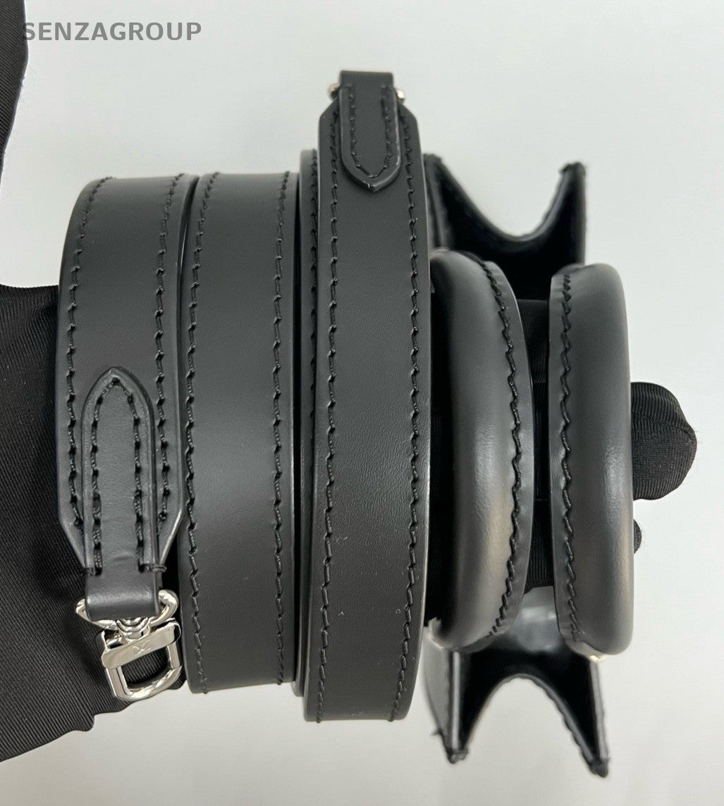 Louis Vuitton Epi Mini Top Handle Bag Crossbody Black Silver Women Classic