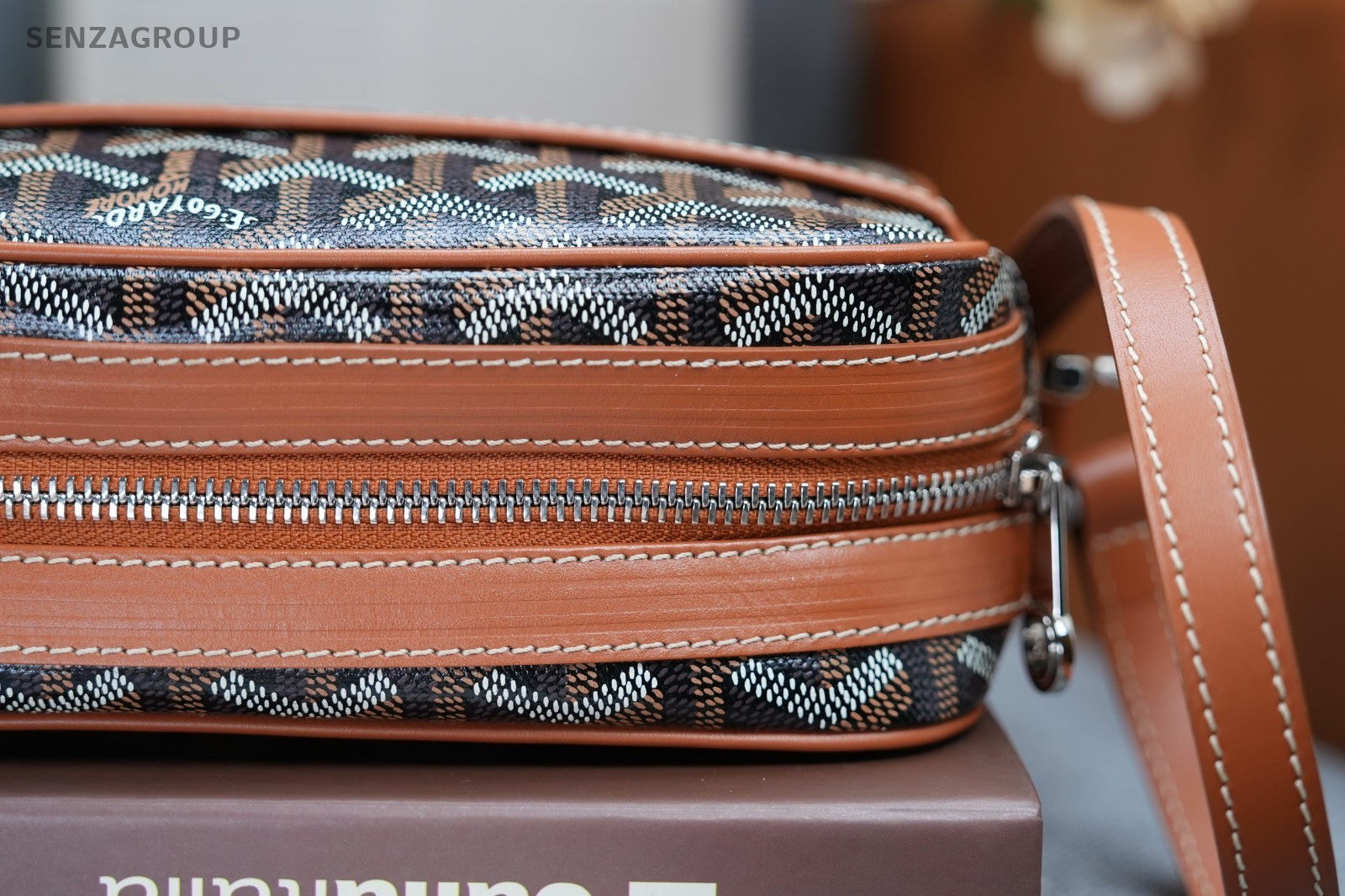 Goyard Monogram Camera Bag 2ways Shoulder Crossbody Bag Women Brown