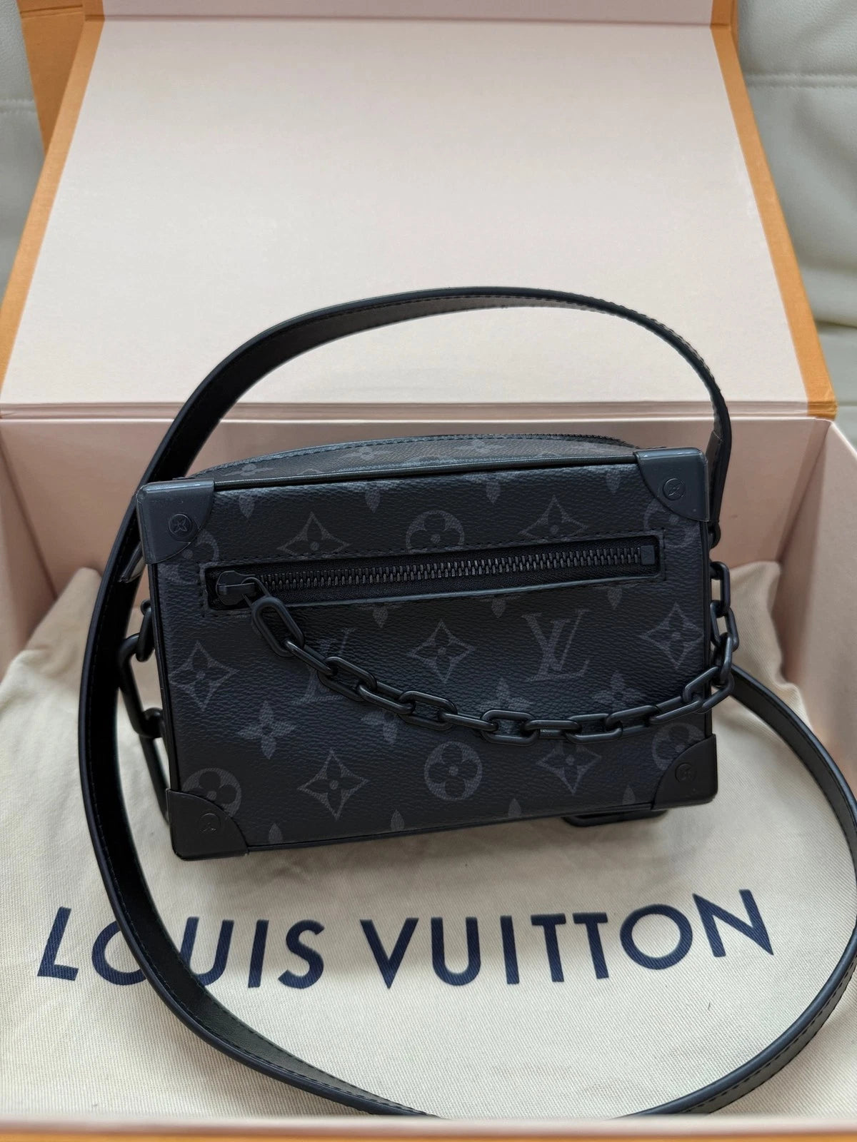 Louis Vuitton Soft Trunk Black Monogram Shoulder Bag For Women