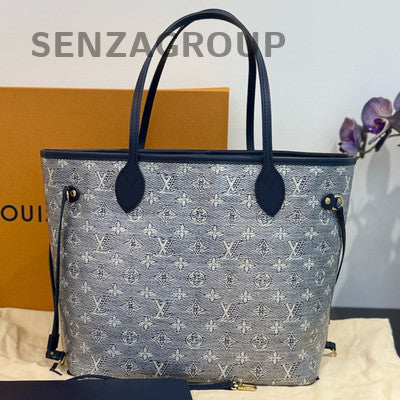 Louis Vuitton Neverfull MM Monogram Handbag - Grey Gold Classic Women's Tote