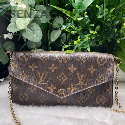Louis Vuitton Monogram WOC Chain Crossbody Bag Brown Gold Women