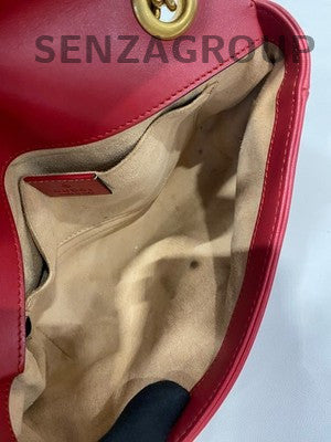 Gucci Marmont 22 Red Gold Chain Shoulder Crossbody Bag Classic Fashion