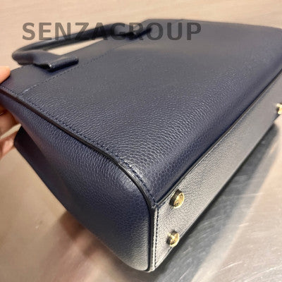 Chanel Blue Gold Hardware Leather Shoulder Bag Classic Women's Fashion